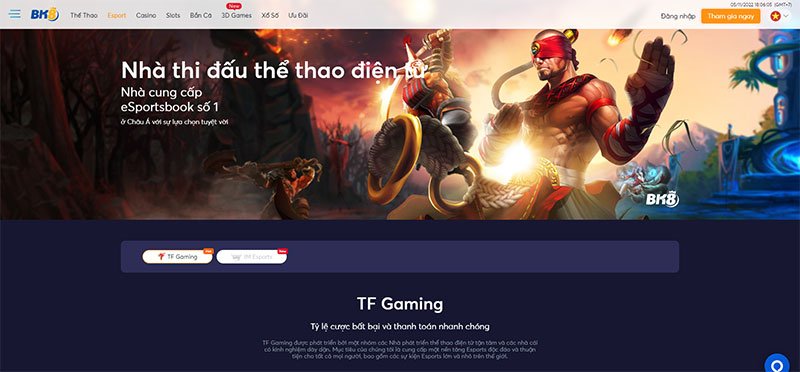 Cá cược E-sports tại nhà cái BK8