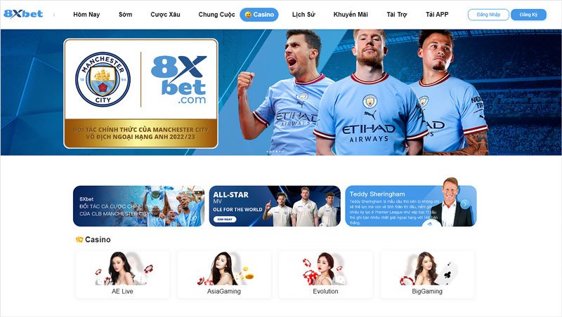 Giao diện 8XBet được đánh giá rất cao