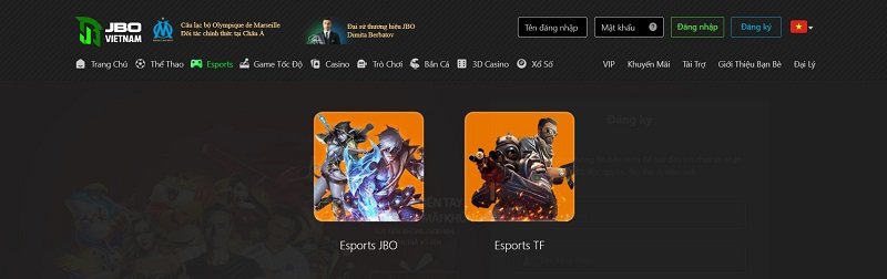 Cá cược E-sports tại nhà cái jbo