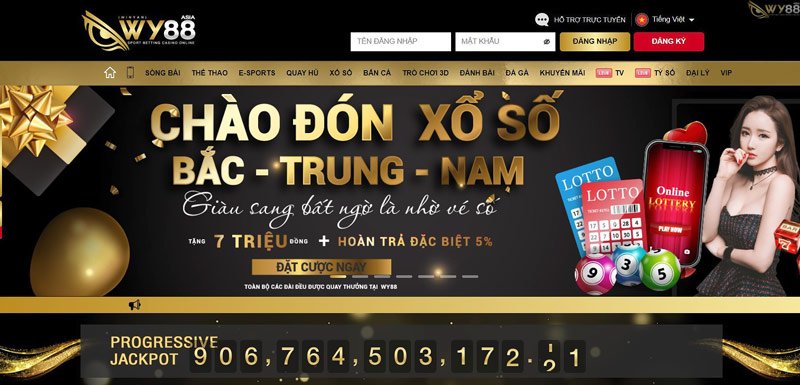 Giao diện WY88 cực kỳ sang trọng và hiện đại