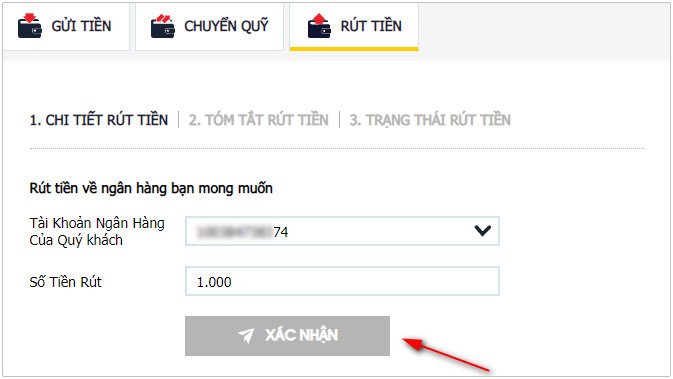 Nhập số tiền bạn muốn rút