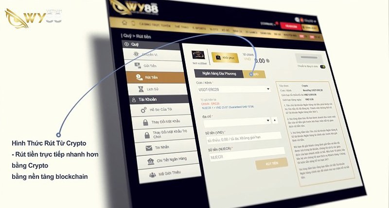 Rút tiền bằng Crypto