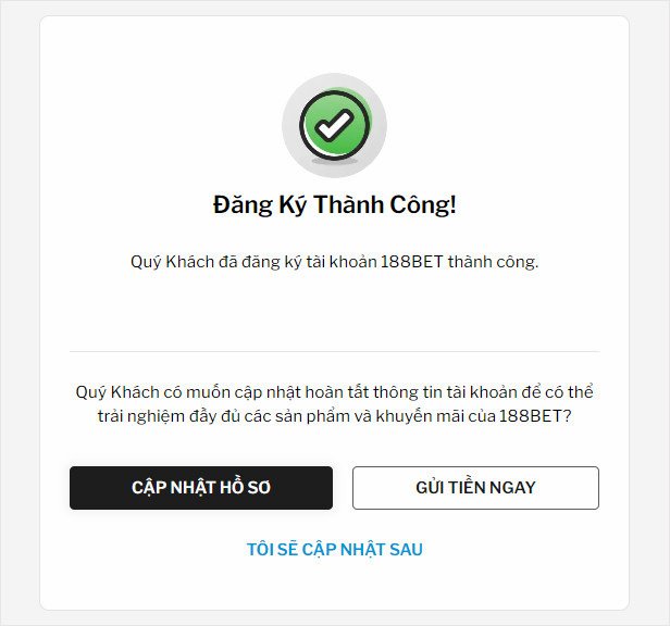 Xác nhận đăng ký thành công